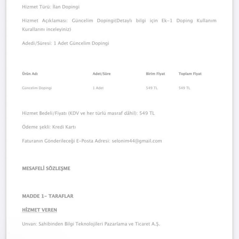 Sahibinden.com Doping Hizmeti Mağduriyeti