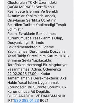 Danışmanlık Firmasından Şikayetler ve İddialar