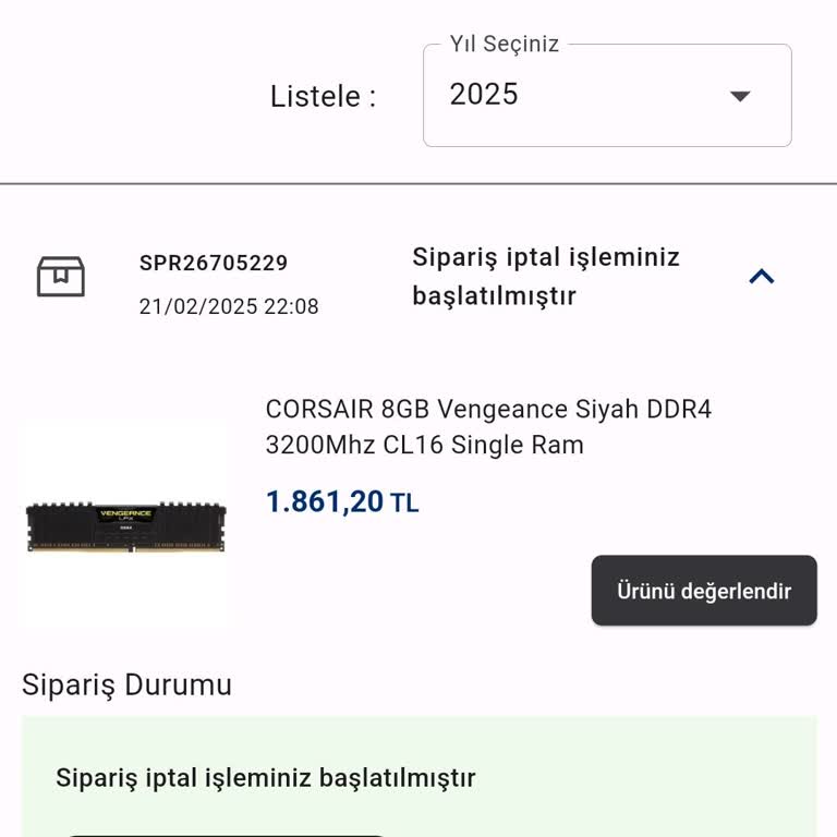 Gece İndiriminden Alınan RAM'lerin İptali