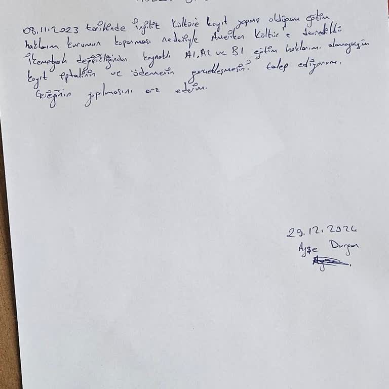 İade Edilmeyen Ücret Ve İletişimsizlik Sorunu
