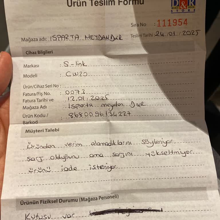 D&R Şarj İstasyonu İade Sorunu