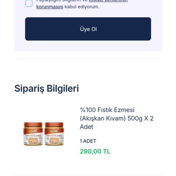 Heynut Fıstık Ezmesi Siparişimde Bilgilendirme Sorunu