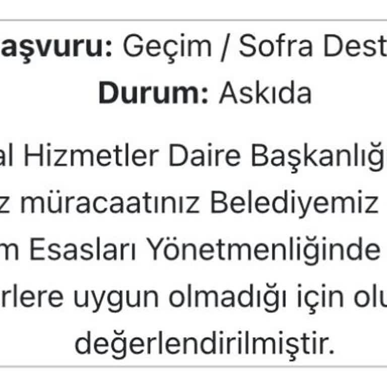 Sosyal Yardım Başvurumun Haksız Reddi