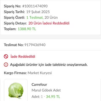 Teslim Edilmeyen Sipariş Ve Geri Ödenmeyen Ücret