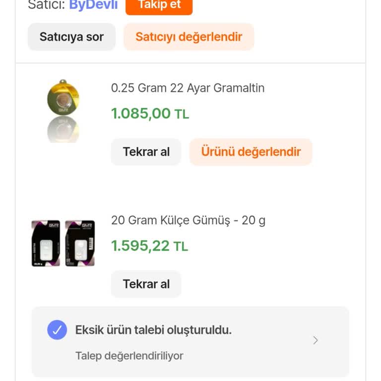 Bydevli Eksik Ürün Ve Güvensiz Satıcı Sorunu!