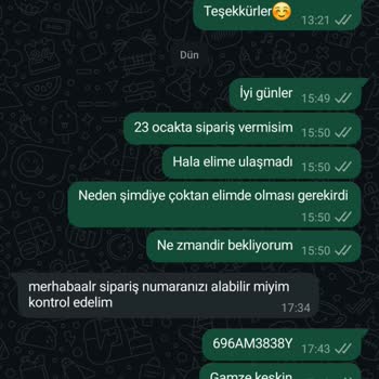 Teslim Edilmeyen Sipariş Ve İlgisizlik