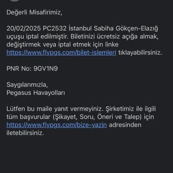 Kar Nedeniyle İptal Edilen Uçuş İçin Kesinti Talebi