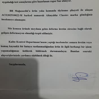 Hızla Yıpranan Gömleklerin İade Sorunu