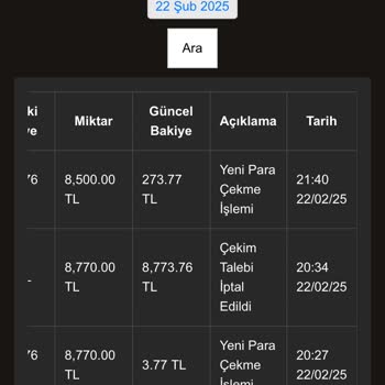 Çekim Taleplerine Yanıt Vermeyen Platform