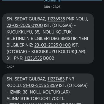 Bilet Saat Değişikliği Sorunu Ve Hayal Kırıklığı