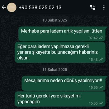 Para İadesi Yapılmayan Sipariş Ve İletişim Sorunu