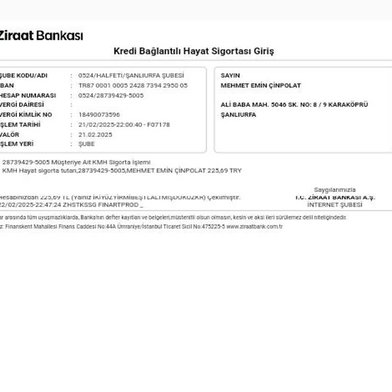 Ziraat Bankası'ndan Onaysız Hayat Sigortası Kesintisi