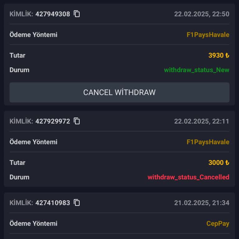 Takvimbet'te Çekim Talebim Karşılanmadı!