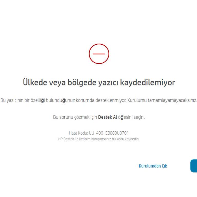 HP Yazıcı Kurulumunda Ülke Kaydı Sorunu
