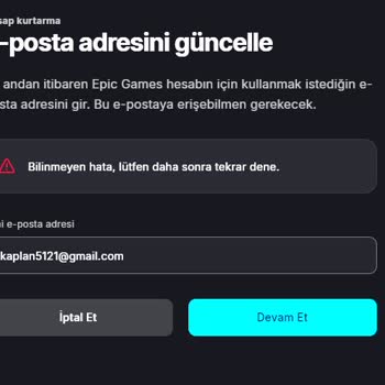 Epic Games Hesabımın Kurtarılması İçin Acil Yardım