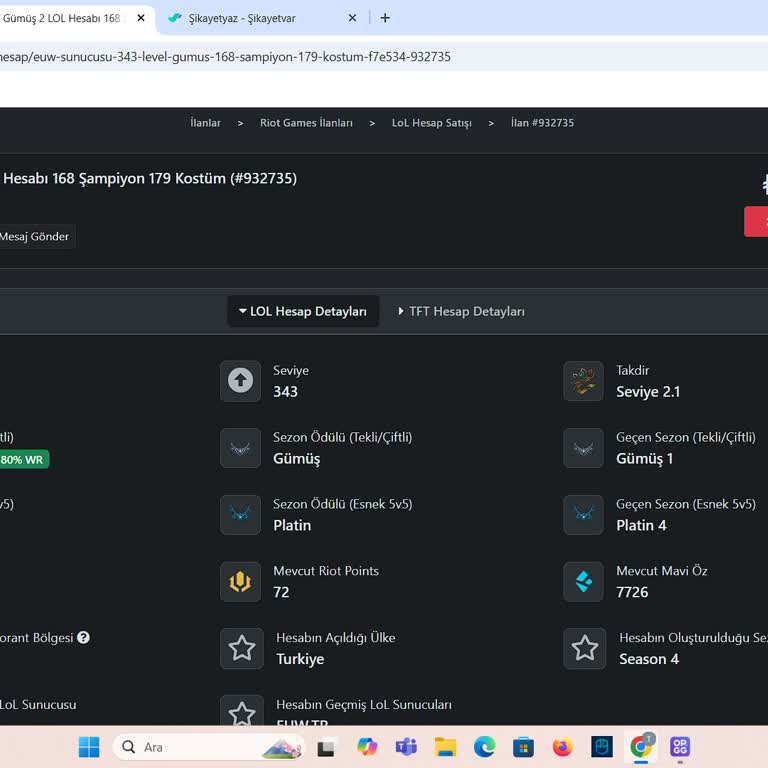 Hesap Geri Alındı, Destek Yetersiz!