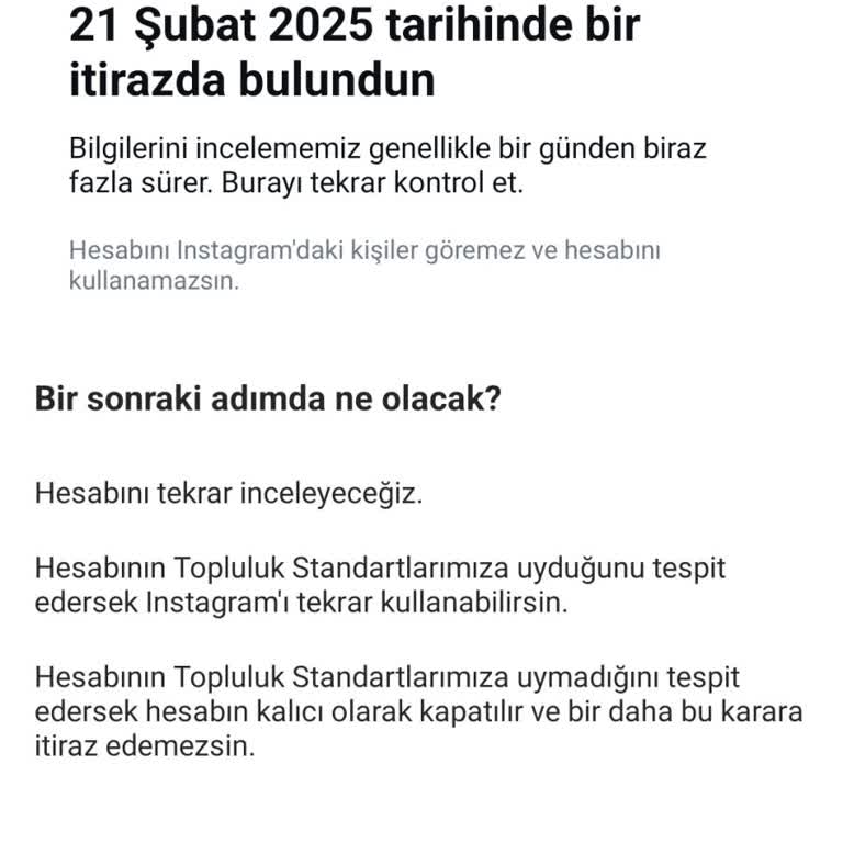 Instagram Haksız Hesap Askıya Alınması