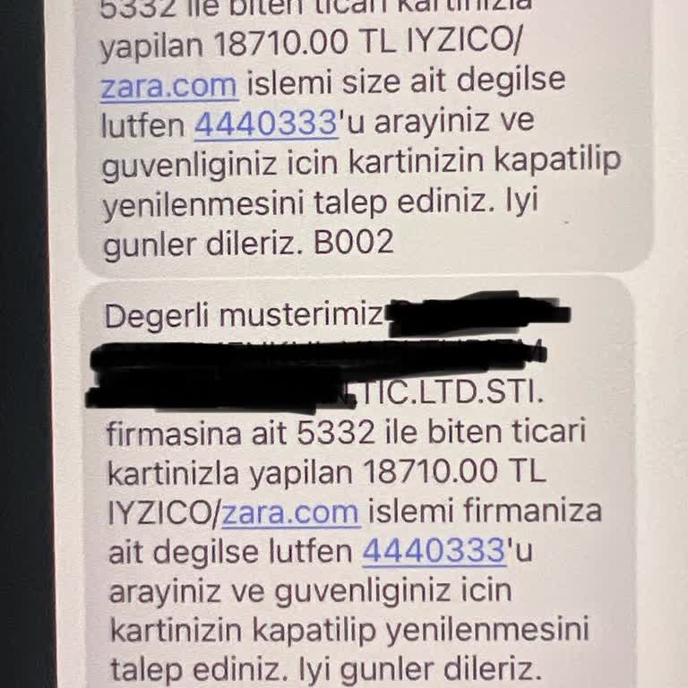 Zara'dan Bilgim Dışında Yapılan Yüklü Alışverişler
