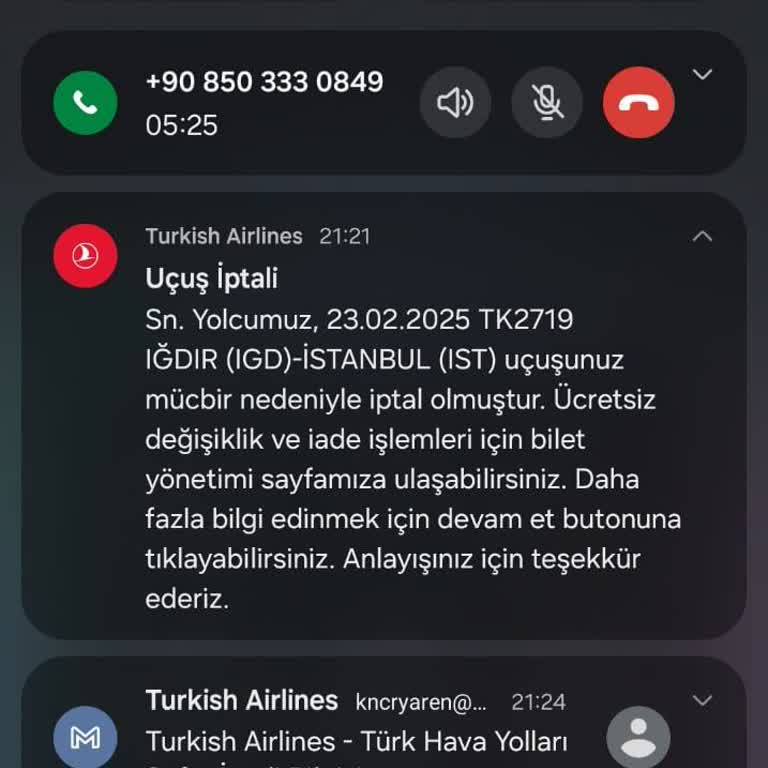 Uçuş İptali Nedeniyle Yaşanan Mağduriyet