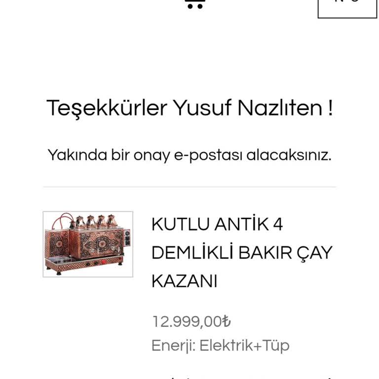 Kutlu Ticaret Çay Kazanı Teslimat Sorunu