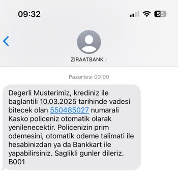 Ziraat Bankası'ndan Onaysız Kasko Yenileme Sorunu
