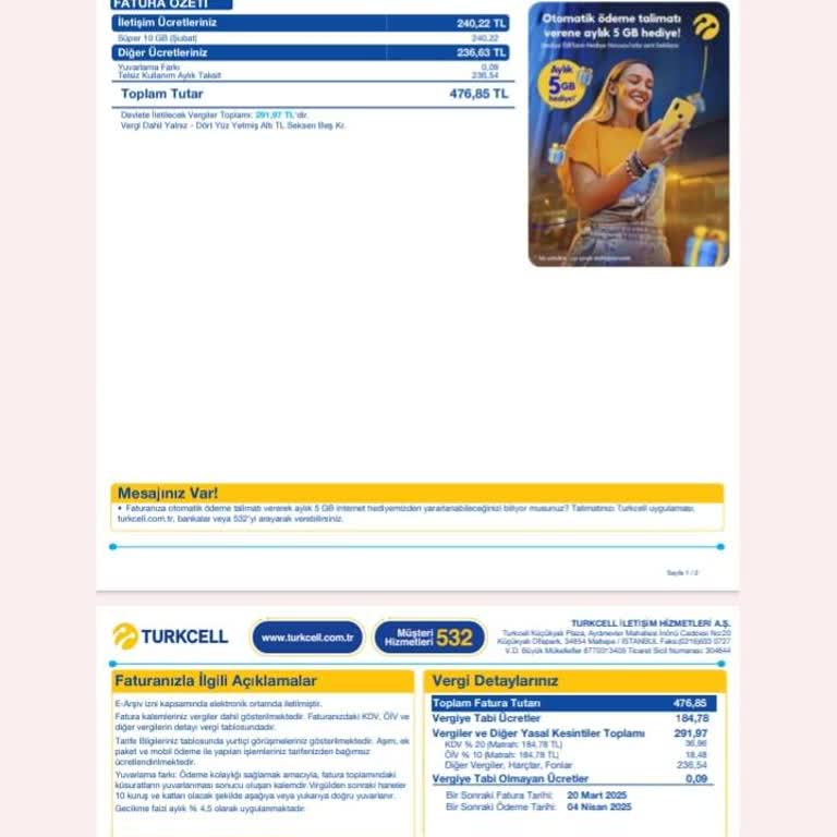 Yanlış Fatura Ve Müşteri Hizmetleri Sorunu