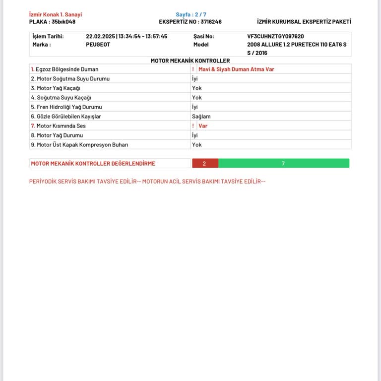 Peugeot Araçta Erken Motor Sorunu