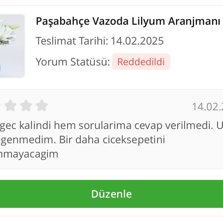 Çiçek Sepeti'nde Şeffaflık Eksikliği Ve Yorum Reddetme Sorunu