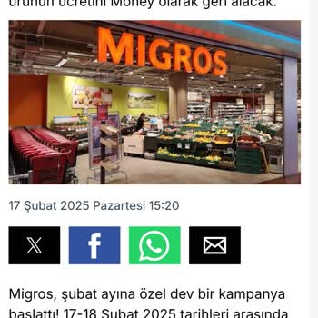 Migros Sanal Market Kampanya Sorunu: Money Yüklenmedi