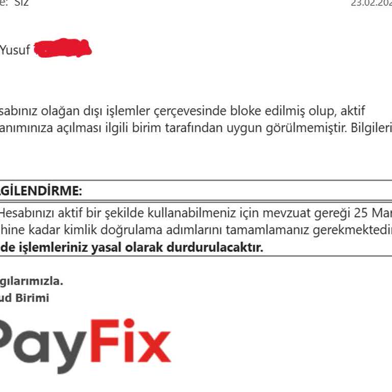 Payfix Hesap Blokesi Ve Kimlik Doğrulama Sorunu