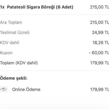 Börek Siparişinde Zehirli Koku Ve İptal Sorunu