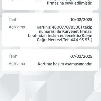 Banka Kartım Kargo Çilesi