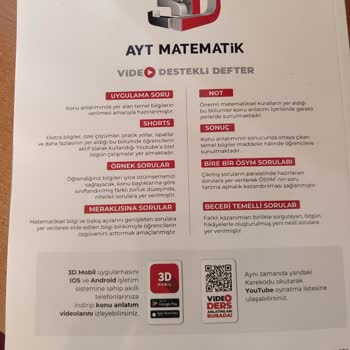 Kitapsec'ten Aldığım 3D Yayınları AYT Matematik Defterinin QR Kod Sorunu