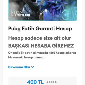 Güvenilir Olmayan Hesap Satın Alma Deneyimi