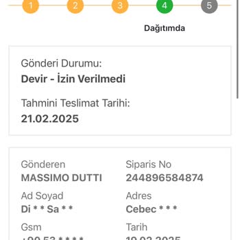 Kargo Teslimatında Büyük Gecikme Ve İletişim Sorunu