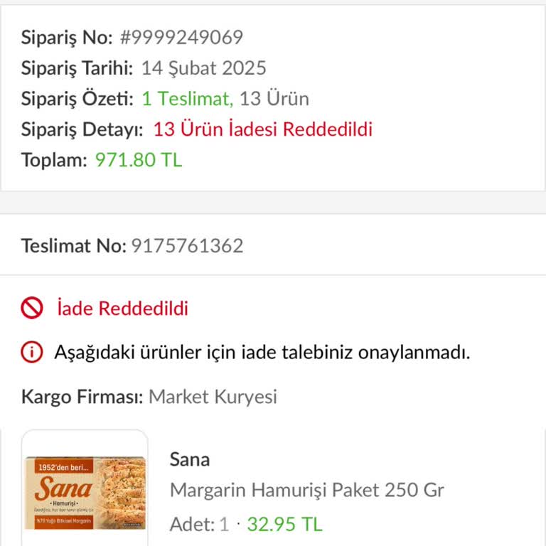 Teslim Edilmeyen Sipariş Ve İade Sorunu