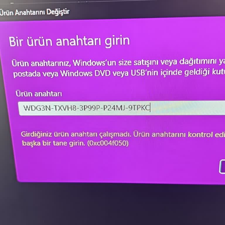 Ürün Anahtarı Kullanım Sorunu