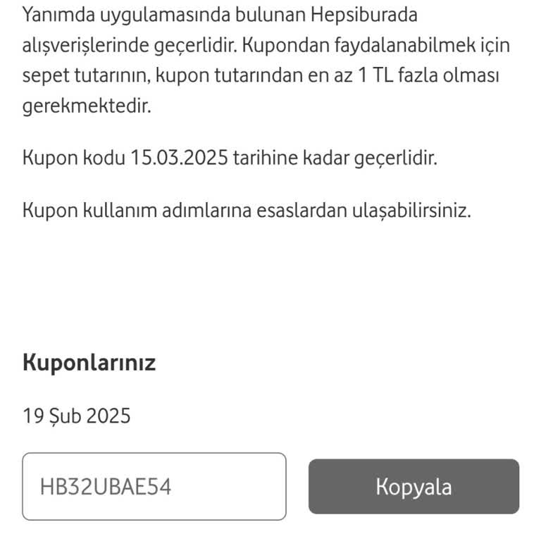 Vodafone Hediye Kuponu Geçersizliği Ve Müşteri Hizmetleri Sorunu