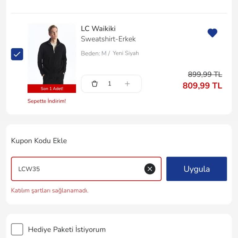 İndirim Kodu Sorunu