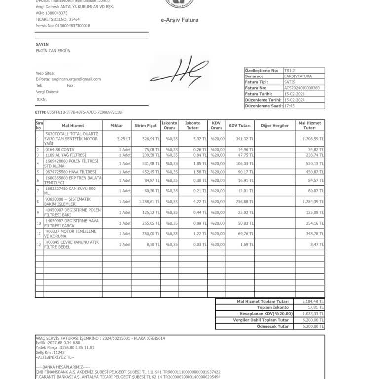 Citroen Antalya Yetkili Servisi'nde Haksız Ücretlendirme Mağduriyeti