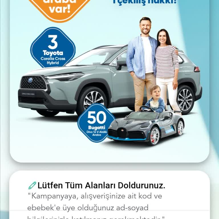 Ebebek Çekiliş Şifresi Onay Sorunu
