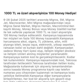 Migros Kampanya Puanları Yatırılmıyor