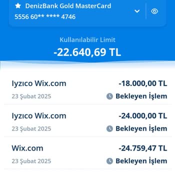 Wix.com Denizbank Kredi Kartımdan İzinsiz Çekim Ve İade Sorunu