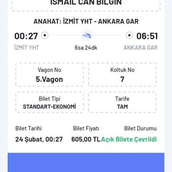 TCDD Bilet İptalinde İade Sorunu Ve Kesinti Şikayeti