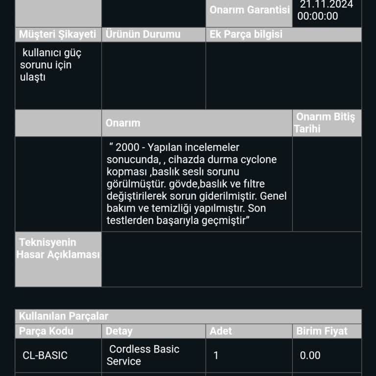 Garanti Süresi Dolmadan Çözülmeyen Süpürge Sorunu
