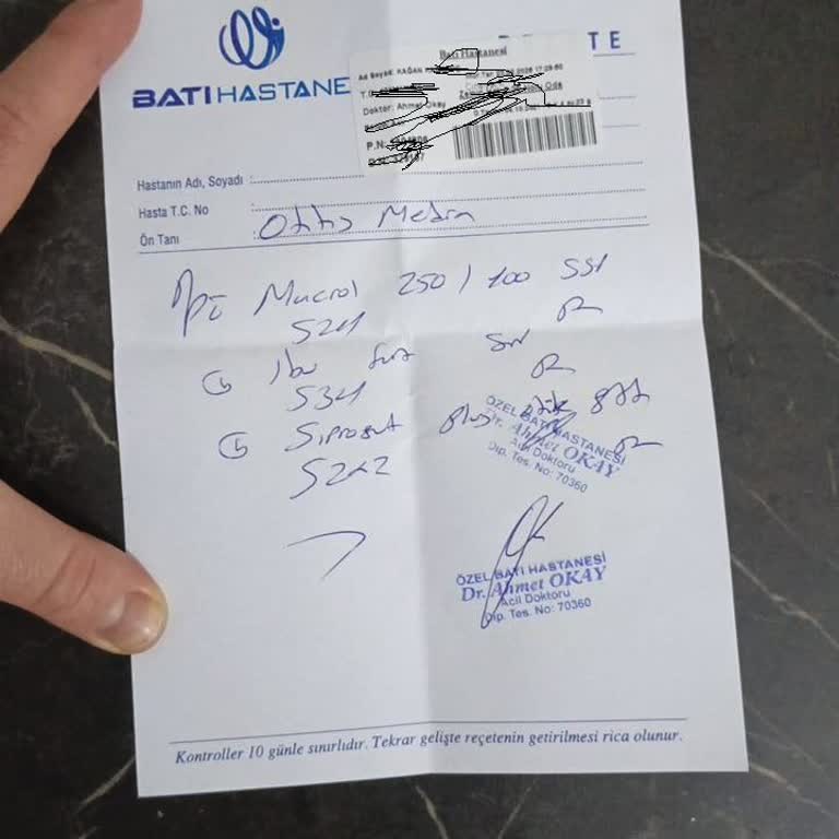 Özel Batı Hastanesi'nde E-Reçete Sorunu