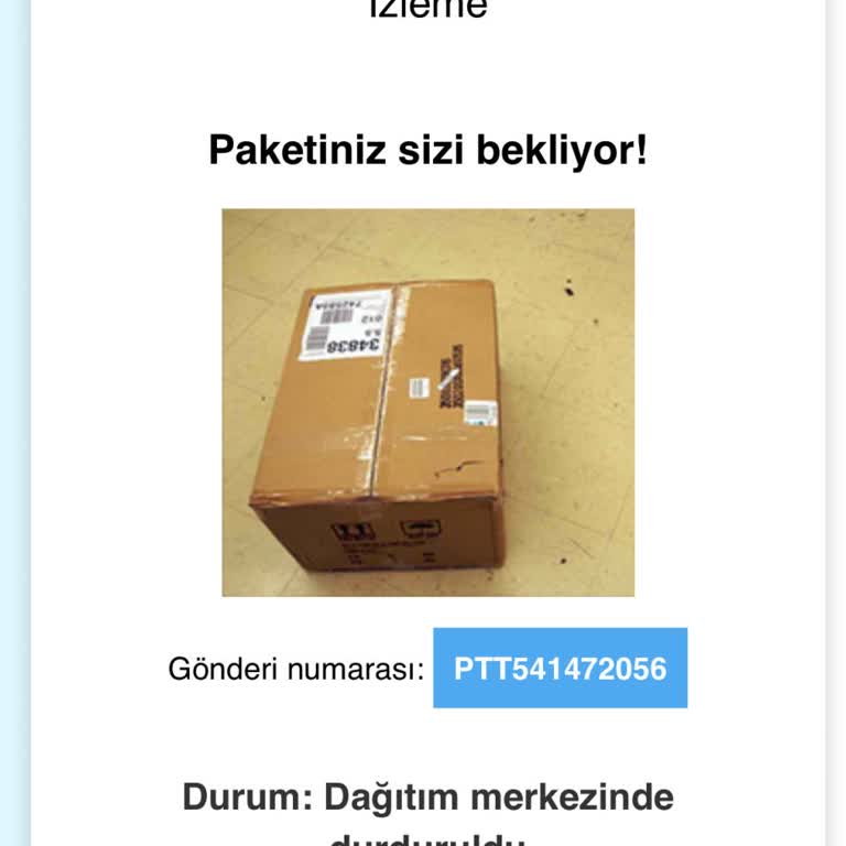 PTT Kargo Adıyla Gelen Sahte E-postalar