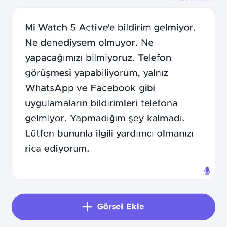 Mi Watch 5 Active Bildirim Sorunu