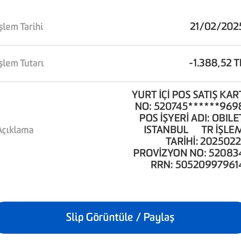 Obilet'ten Rezervasyon Sorunu Ve Para İadesi Beklentisi