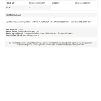 VakıfBank Kredi Ücret Kesintisi Ve İade Talebi